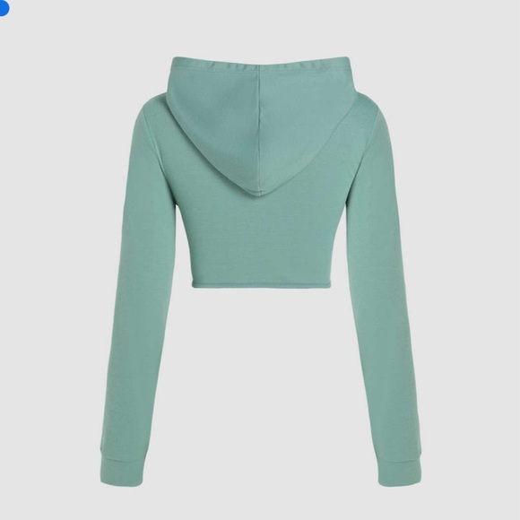 🌿 Cider - Mint Green Corset Lace Up Hoodie 🌿 NEW, never worn! ✨ Medium/Large - Picture 2 of 9